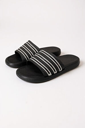 ALB 10230 Şeritli Model Günlük Erkek Plaj Havuz Bahçe Yazlık Sokak Terliği