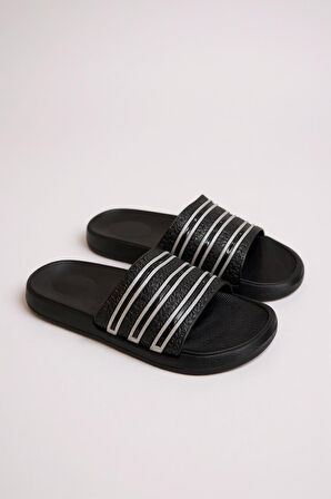 ALB 10230 Şeritli Model Günlük Erkek Plaj Havuz Bahçe Yazlık Sokak Terliği