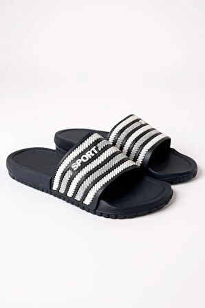 ALB 10250 Çizgili Sport Erkek Plaj Havuz Bahçe Yazlık Sokak Terliği