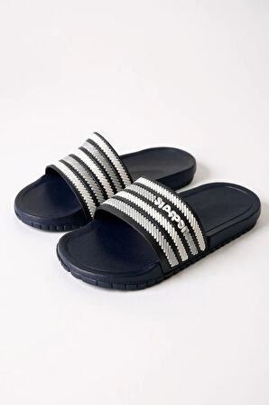 ALB 10250 Çizgili Sport Erkek Plaj Havuz Bahçe Yazlık Sokak Terliği