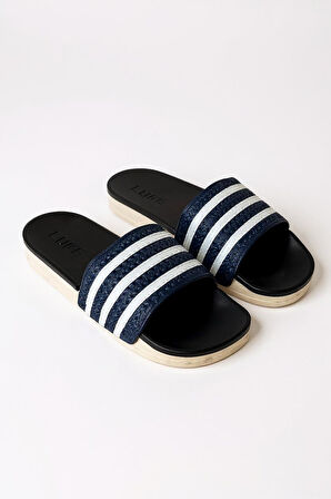 ALB 15054 Günlük Erkek Plaj Havuz Bahçe Yazlık Sokak Çizgili Terlik