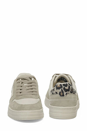 U.S. Polo Asnn. Petra Hakiki Deri Leopar Detaylı Dikişli Kadın Sneaker Günlük Ayakkabı