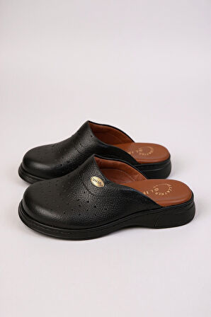 Hipokrat HP650 Hakiki Deri Ortopedik Sabo Terlik Doktor Hastane Aşçı İş Terliği