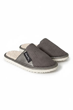 AR-060 Unisex Kadife Kumaş İçi Kürklü Kışlık Ev Terliği