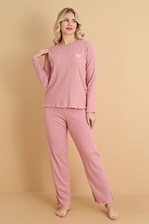 Mirano 8601 Pointel Kumaş Mevsimlik Günlük Kalpli Kadın Pijama Takımı