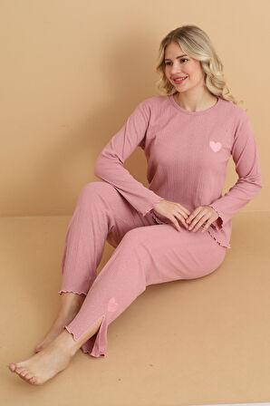 Mirano 8601 Pointel Kumaş Mevsimlik Günlük Kalpli Kadın Pijama Takımı
