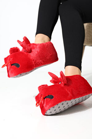 Hayvanlı B20 Boğa Modelli Kışlık Kadın Erkek Panduf Ev Içi Sessiz Taban Panduf