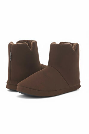 AUR312 Düz Renk İçi Peluşlu Erkek Panduf Ev Botu Ev Ayakkabısı
