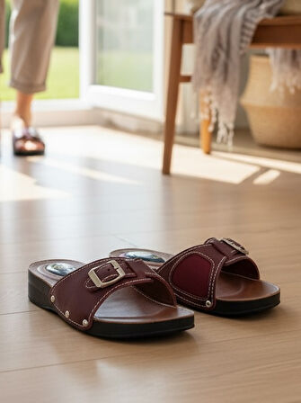 Hipokrat HP450 Hakiki Deri Halluks Ve Jelli Topuk Dikeni Terliği Kemik Çıktısı Günlük Kadın Terlik