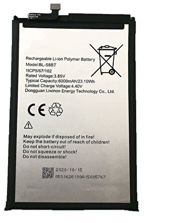 Axya Tecno Spark 6 Air Pil Batarya BL-58BT