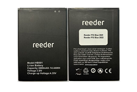 Reeder P13 Blue 2021 2022 Batarya Pil Hb001