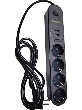 Termal Akım Korumalı GB-103 Uzatma Kablosu MG-101 10A-2500W