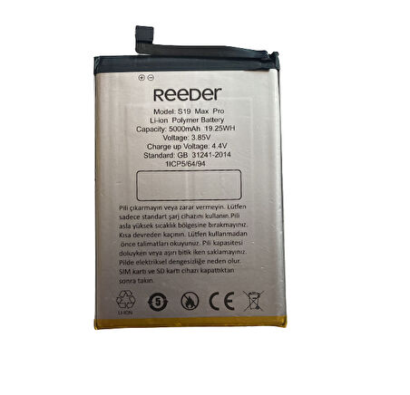 REEDER S19 MAX PRO PİL BATARYA  5000 mAh