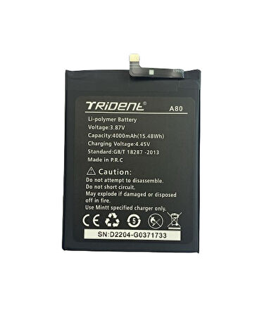 TRİDENT A80 PİL BATARYA 4000 mAh