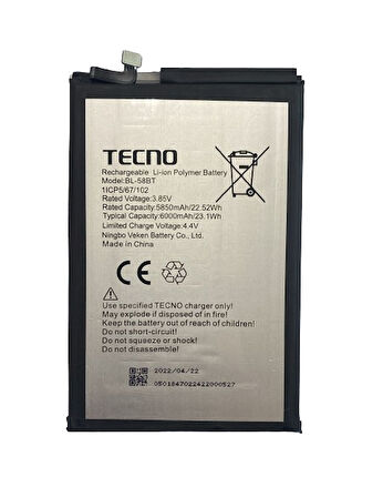 TECNO POUVOIR 4 PRO PİL BATARYA BL-58BT