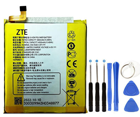 ZTE Axon 10 Pro 5g Pil Batarya+Tamir Set Li3939T44P8h756547