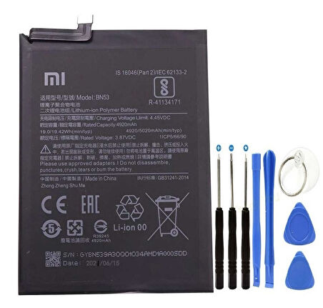 Xioami Redmi Note 9 Pro Pil Batarya BN53 + Tamir Set 5020 mAh