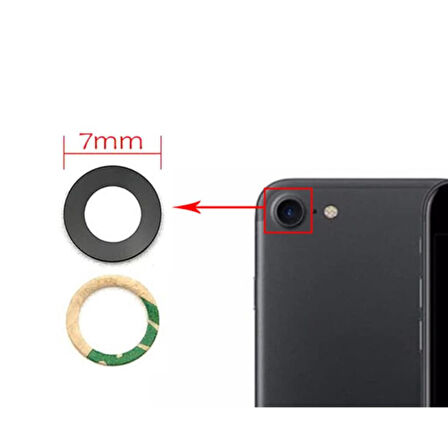 iPhone 7 Uyumlu Kamera Lensi Kamera Camı