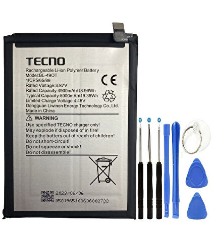Tecno Camon 20/ Camon 20 Pro Pil Batarya BL-49OT+Tamir Set