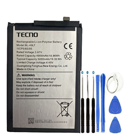 Tecno Camon 19 Pil Batarya BL-49LT+Tamir Set