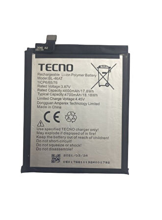 Tecno Phantom X Pil Batarya 4700 mAh