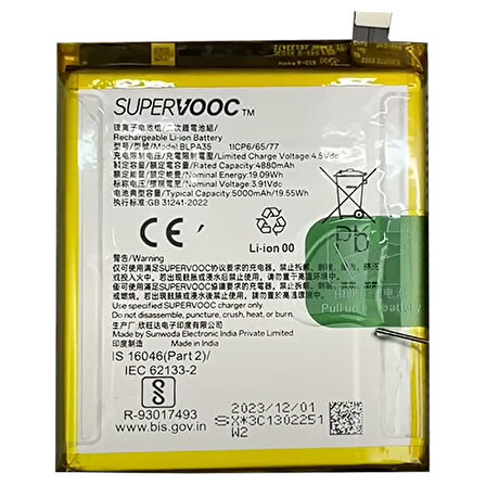 Realme 12 Pro Pil Batarya BLPA35 SuperVooc