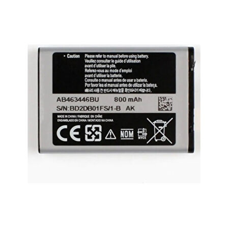 Samsung E1205 E1200 E1207 E250 E500 AB463446BU Pil Batarya