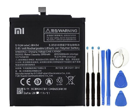 Xiaomi Redmi 5A BN34 Batarya Pil + Tamir Set
