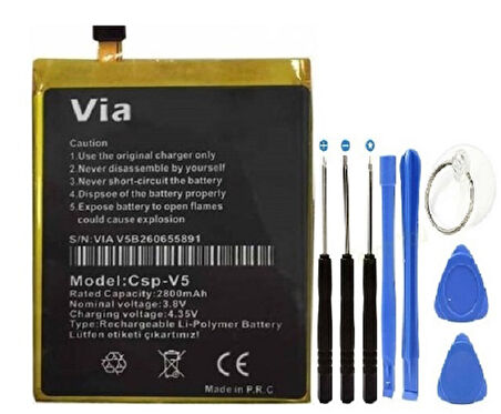 CASPER VİA V5 PİL BATARYA VE TAMİR SETİ
