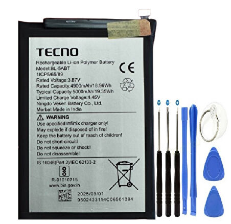 Tecno Spark 30 Pil Batarya BL-5ABT + Tamir Seti Hediyeli