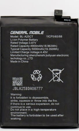 General Mobile GM21 GM21 Plus Uyumlu Batarya Pil BL-A25CT