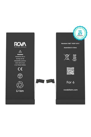 iPhone 6 Yüksek Kapasiteli Batarya Pil 2300 mAh Rova