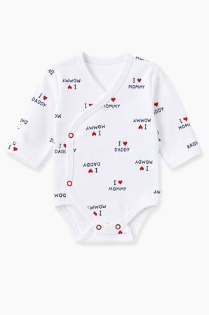 I Love Mommy Daddy Baskılı %100 Pamuk Bebek 5'li Set Hastane Çıkışı 3685