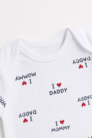 Mommy Daddy Yarım Kol Çıtçıtlı Bebek Badi Takım 3686