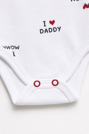 Mommy Daddy Yarım Kol Çıtçıtlı Bebek Badi Takım 3686