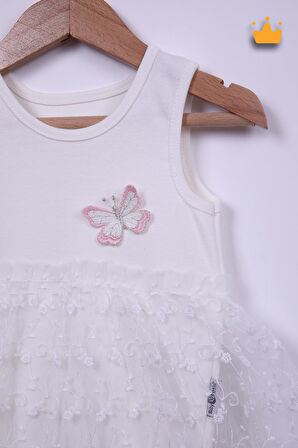 Babyhola %100 Pamuk Kız Bebek Tek Kat Elbise Atlet Badi 3528