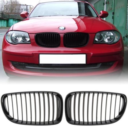 BMW E87 2007-2011 M Paket Ön Panjur Seti Parlak Siyah 51710441920/21