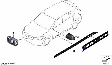 BMW ÖN BÖBREK PANJUR SOL M PERFORMANCE F48/X1 51712407733