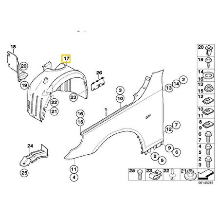 BMW E60 ÖN SAĞ DAVLUMBAZ 51717033750