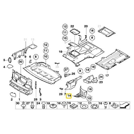 BMW E39 ÖN SAĞ DAVLUMBAZ ÖN PARÇA 51718159426