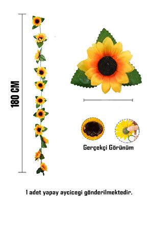 Sarmaşık Ayçiçeği Yapay Sarmaşık Çok Renkli 180 Cm