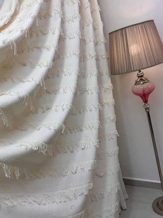 NİVEMESHOME  ARVEN  EKRU  1/3 PİLELİ FON PERDE APM