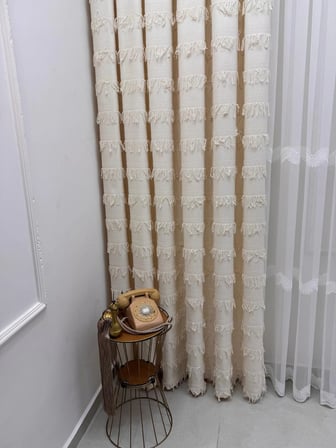 NİVEMESHOME  ARVEN  EKRU  1/3 PİLELİ FON PERDE APM