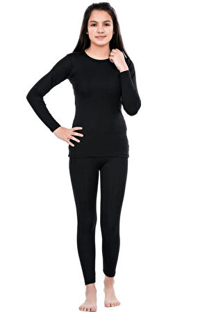 Lacivert Tekstil Kız Çocuk Siyah Termal Tayt 4090