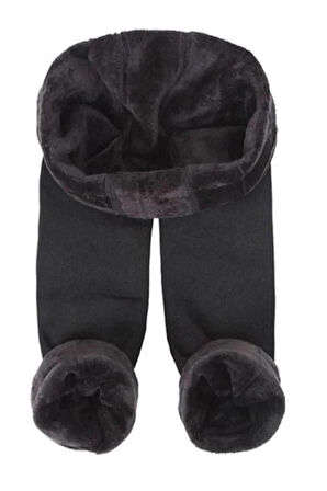 Kadın Siyah Içi Peluşlu Kışlık Termal Peluş Tayt