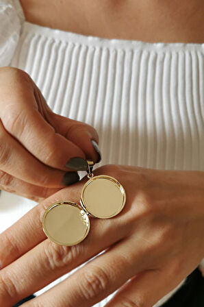 Yuvarlak Madalyon Altın Kolye Ucu