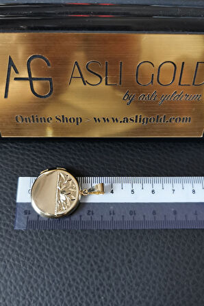 Yuvarlak Madalyon Altın Kolye Ucu