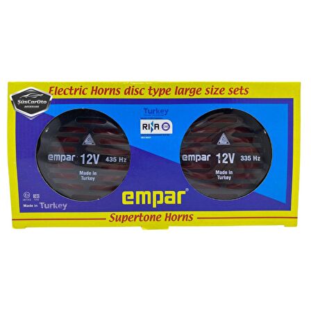 Empar Hella Tip Süper Tone Küçük Kafa Korna Seti 12 Volt 2 Adet