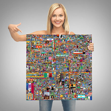 Reddit R/place Kanvas Tablo, Elraenn Twitch Kanvas Tablo, Reddit Savunma Hattı Kanvas Tablo-5173