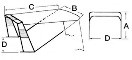 Şişme botlar için teleskopik tente 130x190x235x190cm